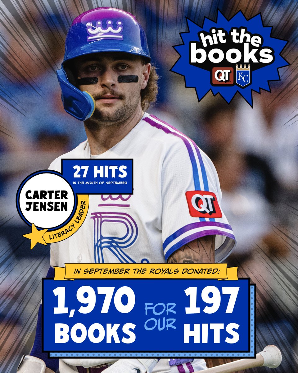 Royals's tweet photo. Carter Jensen led the way in September as our @QuikTrip Hit the Books Literacy Leader! https://t.co/FvxRGKKsdf