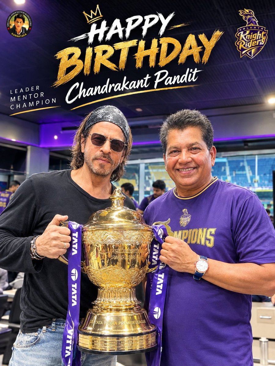 Srk_bangalore's tweet photo. The Mastermind in the dugout. 🧠💜

Chandrakant Pandit - leading the Knights with passion, discipline &amp; purpose. 🔥🏏

#KKR #AmiKKR #KorboLorboJeetbo https://t.co/eY1GerFz2n