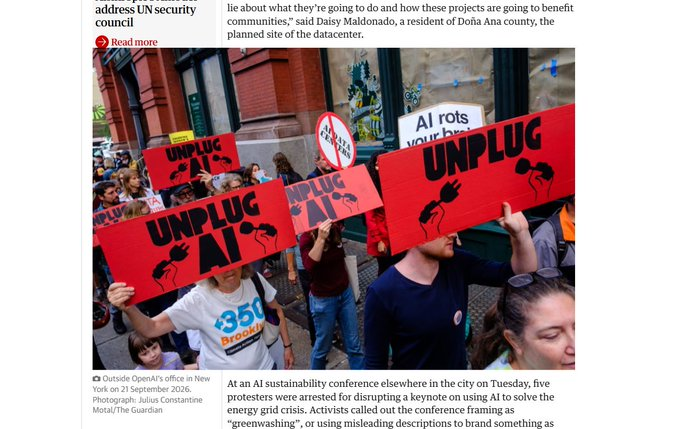 Narra_Creator's tweet photo. New Anti AI Movement Going viral in New York??

There's a huge Anti AI movement going viral right now

Called Unplug AI and it's getting very viral

Major news outlets are posting about it

Could be a Big Frontrun they are targeting Anthropic and OpenAI Ceo's with the message to stop AI Advancing

https://t.co/0WxpzEsZZN