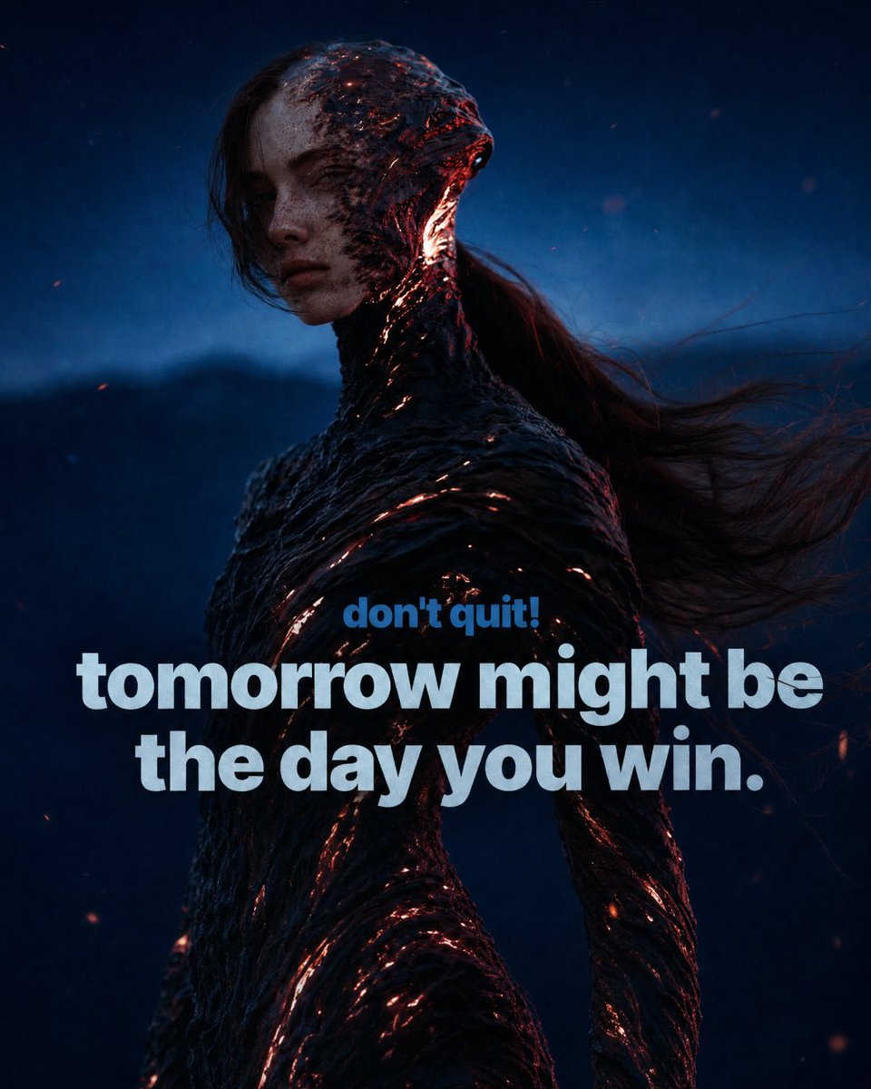 IdrakoOfficial's tweet photo. Decide to be the first one in your family who breaks the pattern.
Decide to be the first one in your family who breaks the pattern.

Not the greatest on earth. The greatest in your bloodline. 
That's a real target with a real finish line — and most people have never even named it.
Ask yourself: what did your parents never manage to do, and what would it mean if you were the one who did?

Write that sentence down. It's more useful than any goal you'll set this year.

Then check your room. Not your enemies — your regulars. 
The five people you speak to most every week are your actual average: your energy, your standards, your ceiling. 
If you told them tomorrow that you're going all in on something, who would get excited and who would make a joke? You already know the names.

You don't have to cut anyone off. 
Just move them from daily to occasional and put someone who's building something in the space that opens up.

Next: act like it's already yours. Not fantasy... behavior. Ask what someone who already had it would do at 9pm tonight. 
They wouldn't scroll. They'd do the one thing that's been sitting on the list for three weeks. 
Do that thing. Belief without a matching action is just a mood.

And don't quit on the flat stretch. 
People rarely lose to a wall, they lose to a plateau — that stretch where the numbers stop moving and nothing feels like progress. 
Set a date instead of a feeling: "I'll reassess in 90 days." Then you can't quit on a bad Tuesday, only on evidence.

Last thing. Stop replaying what happened and rehearsing what might. Both are theft. Right now you have one hour you can actually use.

Forget then. Forget later. All you have is now... go use this hour.

Save this. Reread it the day your motivation drops.

#idrako #darkfantasyart #cinematicart #aiartcommunity #darkaesthetic
#epicfantasy #fantasyart #dragonart #knightcore #conceptart
#aicinematic #digitalart #cinematicvibes #artoftheday #visualart
#mindset #discipline #stoicism #selfdiscipline #mentalstrength
#warriormindset #motivationdaily #motivationalquotes #quoteoftheday
#mindsetmatters #growthmindset #nevergiveup #staystrong
#carousel #visualstorytelling