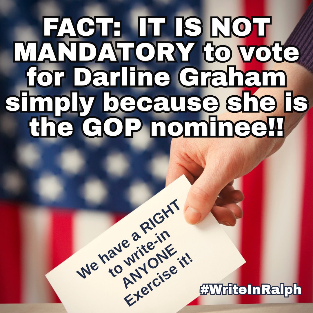 KatToTheMo's tweet photo. @taxiron @989word An endorsement is not a mandate. Neither is it required to vote for a SELECTED puppet.
Break the corrupt, controlling political machine. #WriteInRalph https://t.co/88U2dmzap1