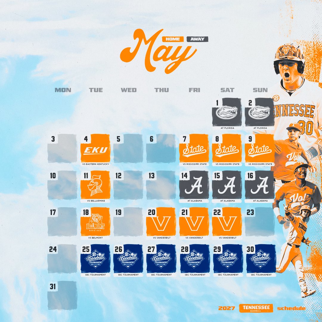 Vol_Baseball's tweet photo. Baseball season will be here before you know it!  

Details on our complete 2027 schedule 👇  

ℹ️ https://t.co/XnnkptBjOj  

#GBO🍊 https://t.co/dA7QASQaBE