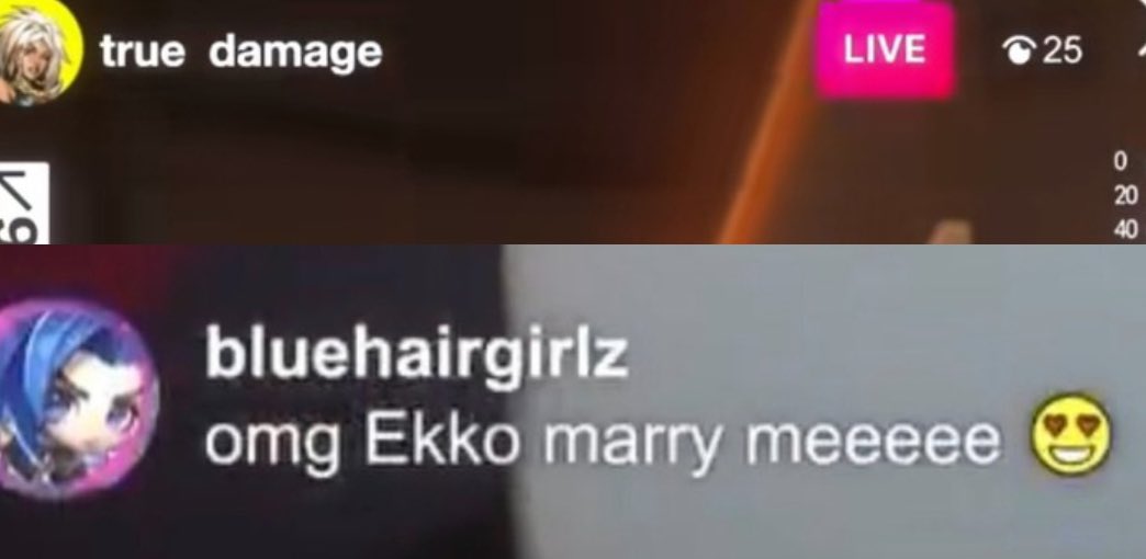 zaun_s18's tweet photo. One of my friends pointed out that Jinx commented while there were only 25 people watching the stream, so she 100% has those notifications ON 😭#timebomb https://t.co/jDUqEq1bMg