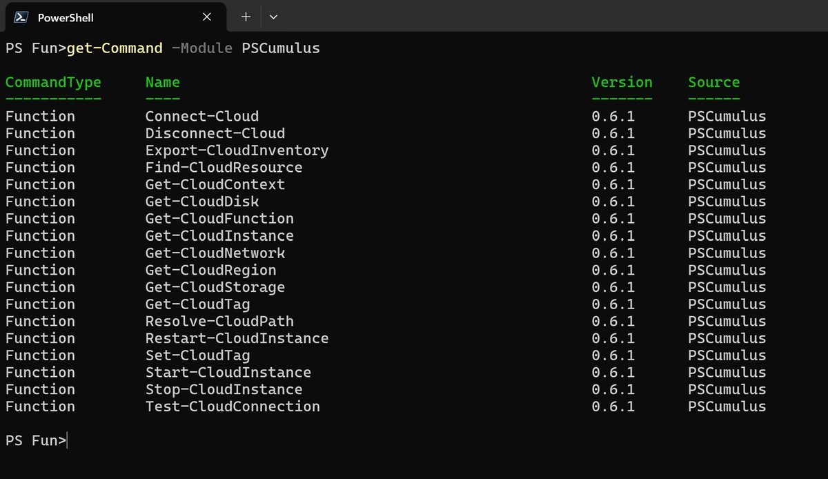 AndySvints's tweet photo. Weekly PowerShell Module Spotlight #39: PSCumulus

• Connecting to cloud providers
• Browsing compute, storage, networking, and regions
• Searching resources across clouds 

Unified PowerShell experience across Azure, AWS &amp; GCP.

https://t.co/izOoylzVmv 

Maintained by @adilio https://t.co/5930nbtHgR