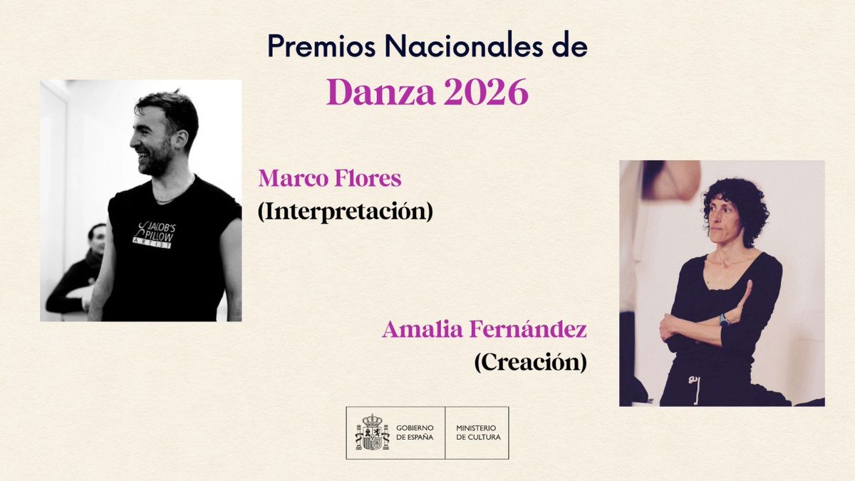 culturagob's tweet photo. 🤩 ¡Amalia Fernández y Marco Flores, Premios Nacionales de Danza 2026! https://t.co/u7srDPwMPr