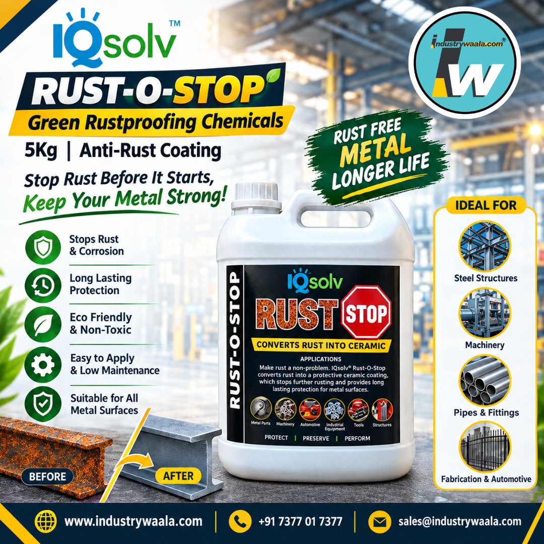 Industrywaala1's tweet photo. π’ IQsolv RUST-O-STOP Green β 5 Kg | Anti-Rust Coating
Protect your valuable metal surfaces from rust & corrosion with IQsolv RUST-O-STOP Green.
π Call: +91 7377 01 7377
π Website: https://t.co/vNO5KFkR7s
π§ Email: sales@industrywaala.com
IQsolv #RustOStop #RustProofing https://t.co/5M0kXInlBb
