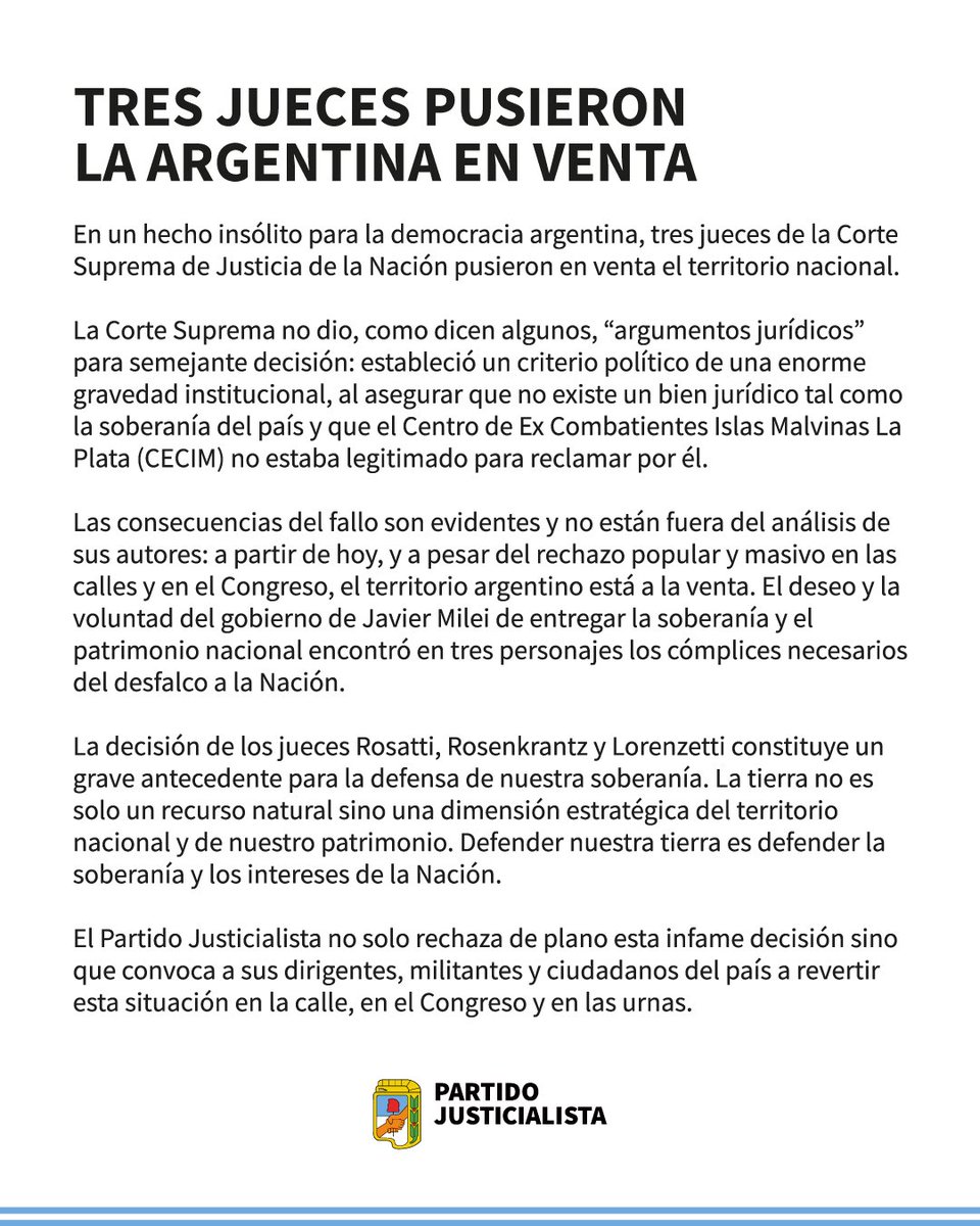 p_justicialista's tweet photo. LA PATRIA NO SE VENDE. https://t.co/n0dxPk9vml