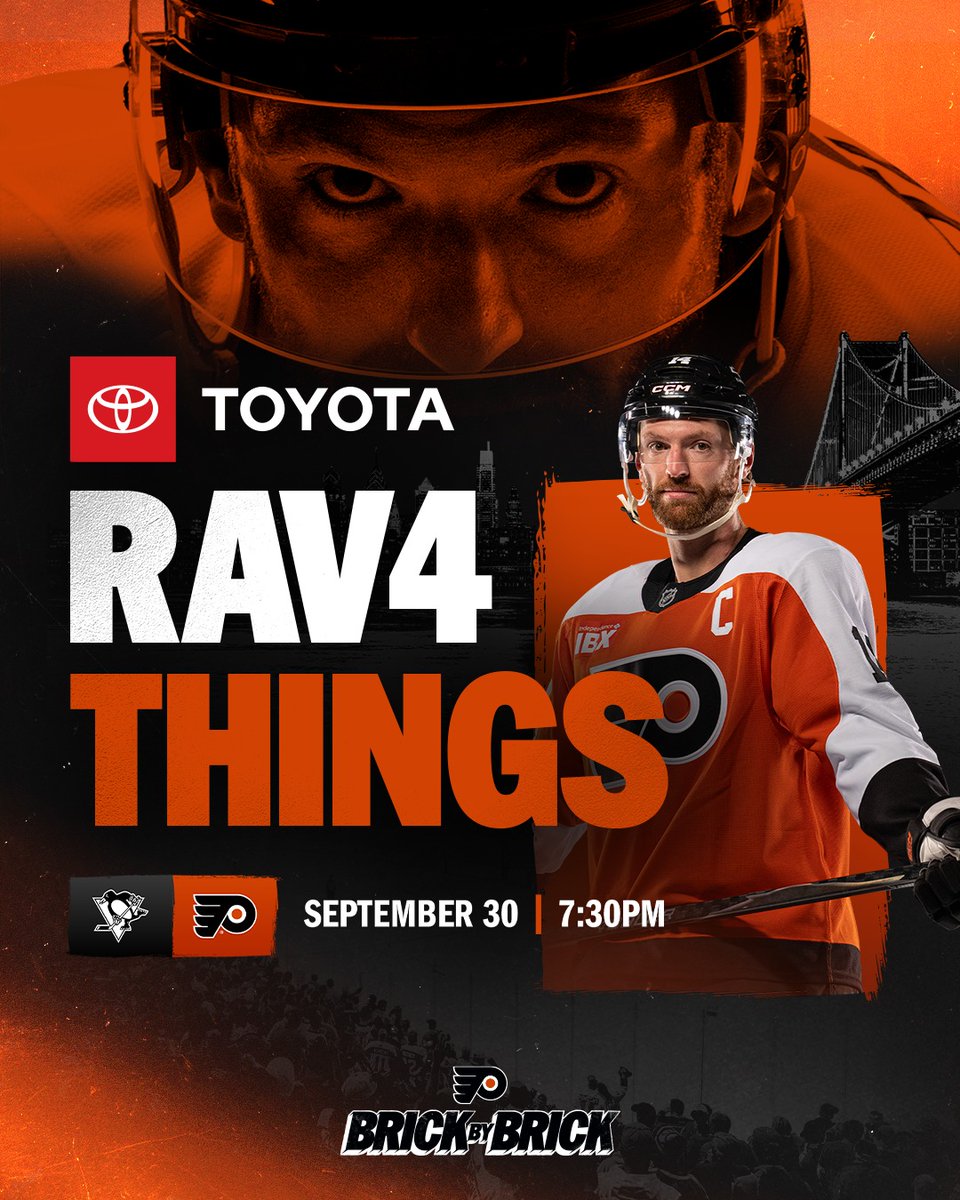 NHLFlyers's tweet photo. GAMEDAY IN SOUTH PHILLY. 🟠⚫️

#PITvsPHI | @Toyota