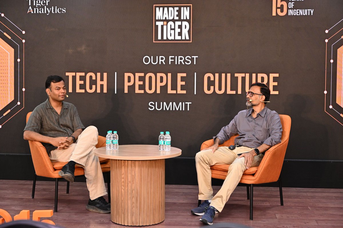 TigerAnalytics's tweet photo. Made in Tiger, Chennai brought our Tribe together for a day of tech, people, culture and ingenuity.
From a fireside chat with Prof. Mitesh Khapra to Tech Pavilions showcasing Tiger IP, ideas kept flowing. And between it all, laughs, stories, games and plenty of energy.
#Tigerat15 https://t.co/QVruvdVPo8