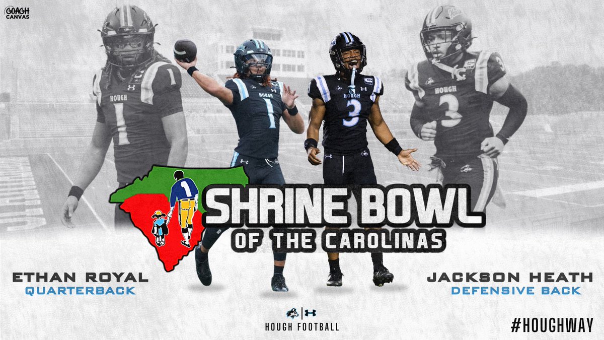 HoughFB's tweet photo. Congrats to Ethan Royal (@eforspeed)and Jackson Heath (@Jackson_Heath3) on being selected to the 2026 Shrine Bowl of the Carolinas! 

Two of our team captains, and two guys who lead by example every single day.

#HoughWay #LockDemGates https://t.co/xCDn3KQhkW