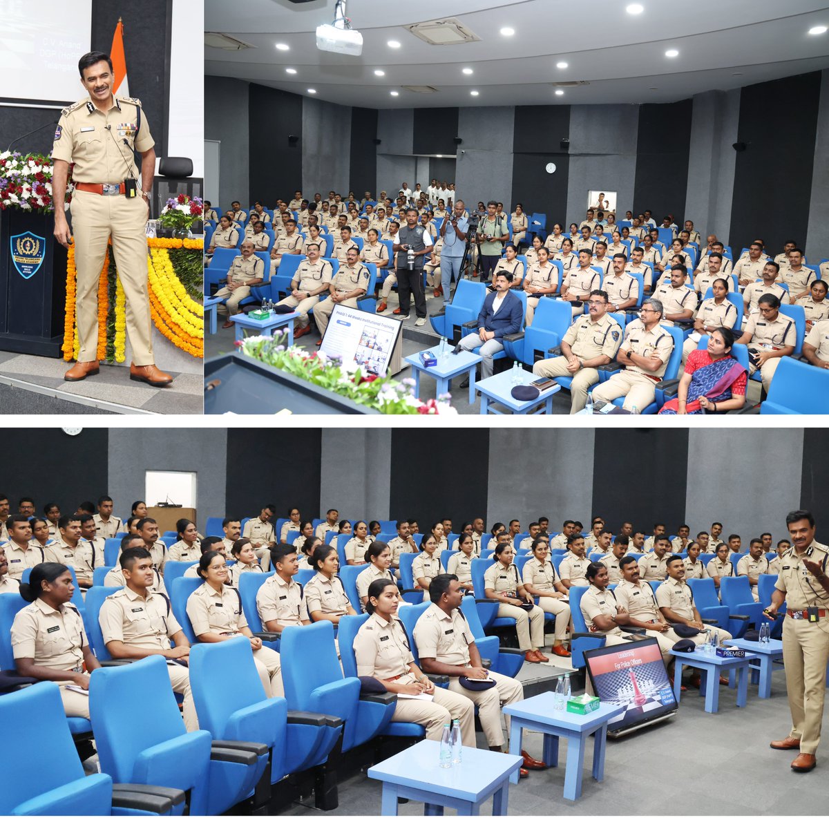 CVAnandIPS's tweet photo. Today, I interacted with 112 probationary DSPs undergoing training at the RBVRR Telangana Police Academy. I took a session on leadership in policing and underscored that leadership is not about titles or being a boss, but about courage, vision, integrity, teamwork, communication, hard work, innovation and, above all, humility. I also emphasised the utmost importance of ethics and protecting one’s reputation through a long career in public service.After a one year training here , they now go to the districts for another 11 months before they finishing their training . 

Later, I presented prizes to the winners of Cluster-C of the 5th Telangana Police Sports and Games Meet-2026. More than 700 police personnel participated in badminton, lawn tennis and table tennis. With the introduction of the cluster system and its alignment with the All India Police Sports and Games calendar, we can identify talent, provide adequate time for practice, ensure greater competitive exposure and help our sportspersons excel at higher-level competitions.