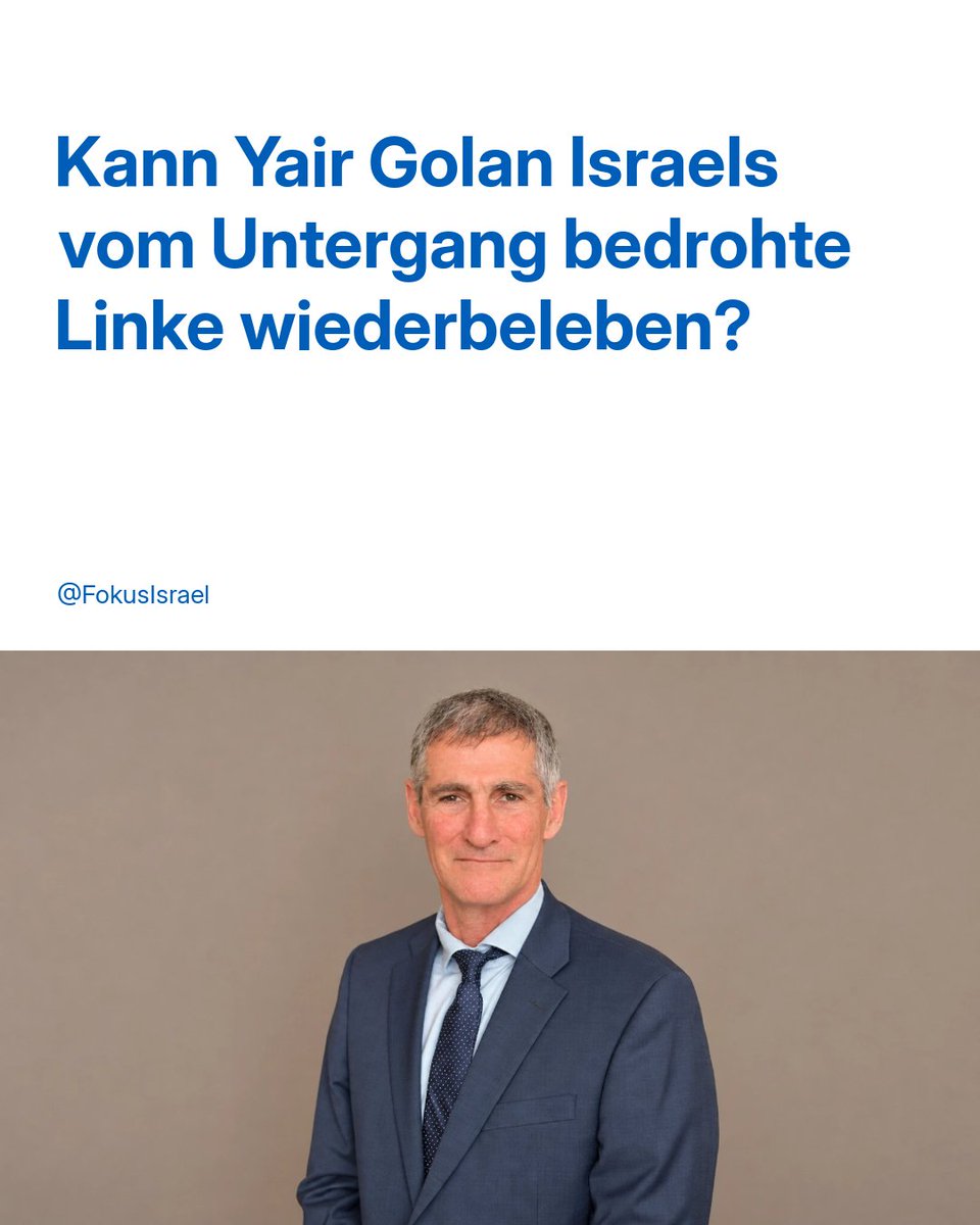 FokusIsrael's tweet photo. Wie kann Yair Golan mit neun bis elf erwarteten Sitzen zum Schlüssel für eine Regierung ohne Benjamin Netanyahu werden? Warum könnte seine provokative Sprache zugleich verhindern, dass er die geschwächte zionistische Linke wieder stärkt?

Die Hintergründe erfährst du im ganzen Artikel auf https://t.co/0ho5cA6tI1:
https://t.co/cvuX64qAhL

Bleib mit uns dran: Abonniere unseren wöchentlichen Newsletter für Nachrichten und Einordnung aus Israel.
https://t.co/SO3Azr5Jf3