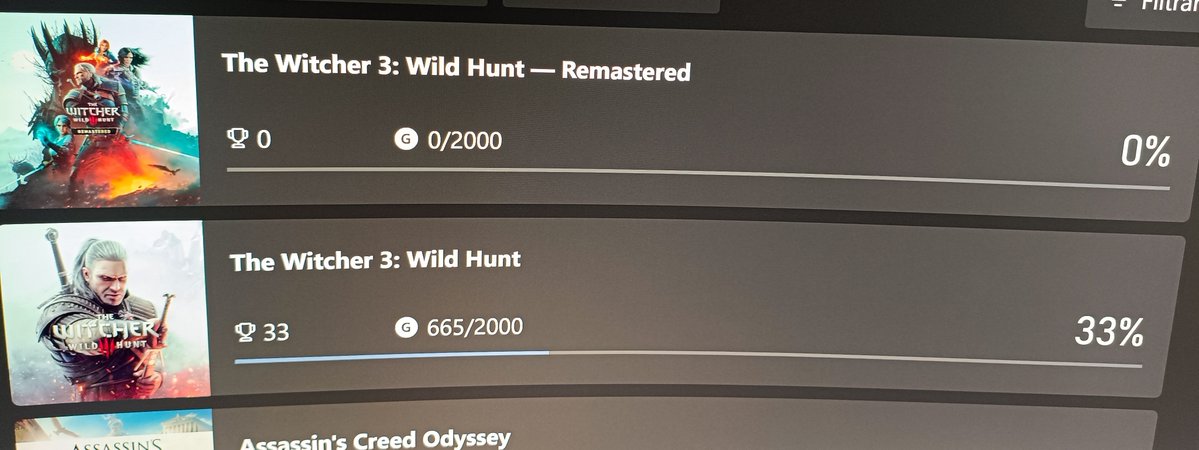 elpegasoX's tweet photo. La nueva versión de #thewhitcher3 reinicia los logros en xbox 🫪 #xbox #remastered https://t.co/4Ca3MK7XU8