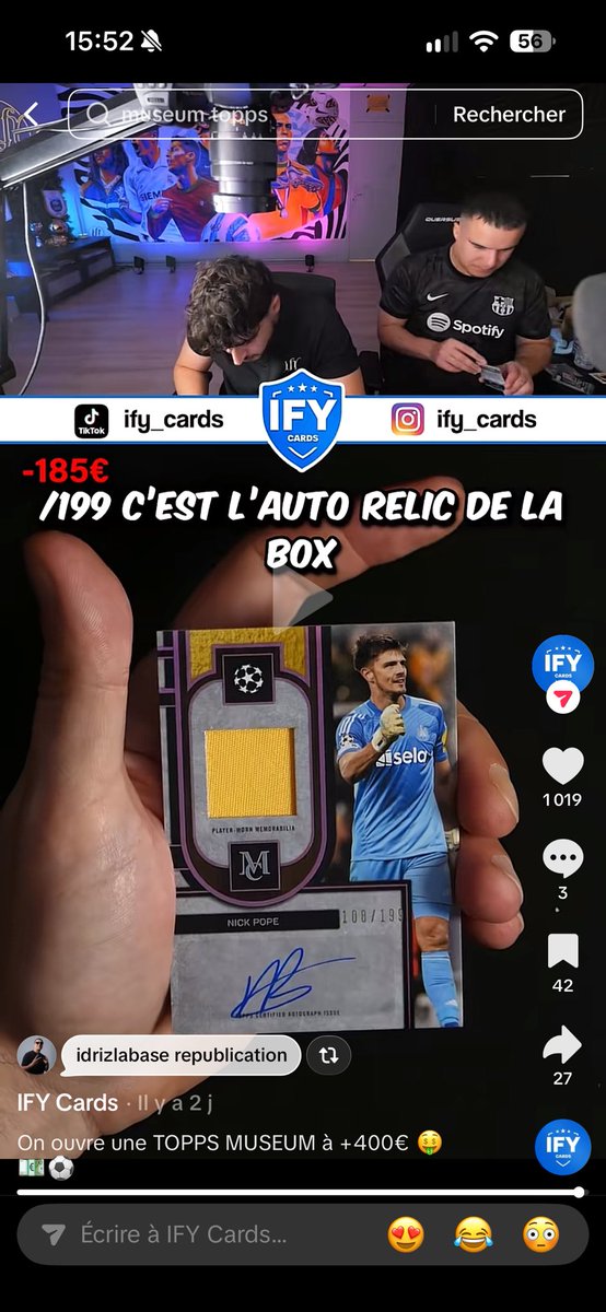 YoMax38's tweet photo. C’est complètement ça j’ai des gens qui s’y connaissent mieux que moi qui regardent les lives donc je fais confiance. En tout cas on est vraiment sur une carte à plusieurs milliers ça c’est sûr c’est un très beau hit! Ce concept on essaye de donner des estimations, et bien sûr même quand la box est perdante on le poste! En tout cas venant de FIFA tu dois te douter que j’adore ce monde là. J’attends que mon viewer reçoive la carte pour nous la montrer, mais auto on card de Messi /25 c’est incroyable à tirer 🤩