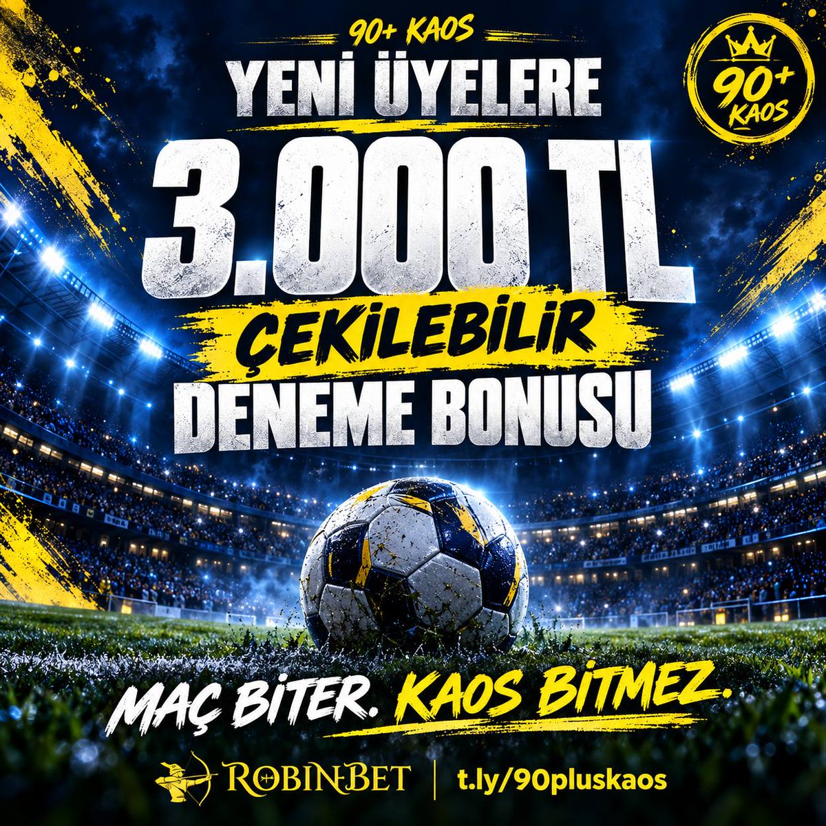 90pluskaos's tweet photo. ⚽ MAÇ BİTER, KAOS BİTMEZ!

🎁 Robinbet’te yeni üyelere 3.000 TL çekilebilir deneme bonusu!

🔗 Kampanya ve katılım koşulları:
https://t.co/6Ztj8KDn3I

#Robinbet #DenemeBonusu #90PlusKaos https://t.co/DDr9kz00Yu
