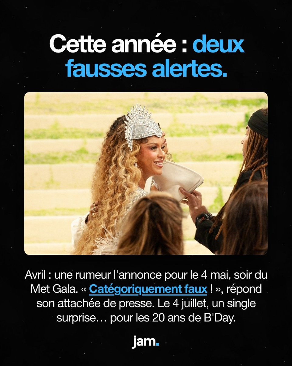 jamapp_fr's tweet photo. Beyoncé va-t-elle ENFIN sortir l'Act III ? 🎸

Elle l'a écrit en 2022 : les trois actes sont enregistrés depuis la pandémie.

Ça fait 30 mois que Cowboy Carter est sorti, tous les indices pointent vers le rock… et toujours rien.

Vous le voyez sortir quand ? https://t.co/suNqjjbi09
