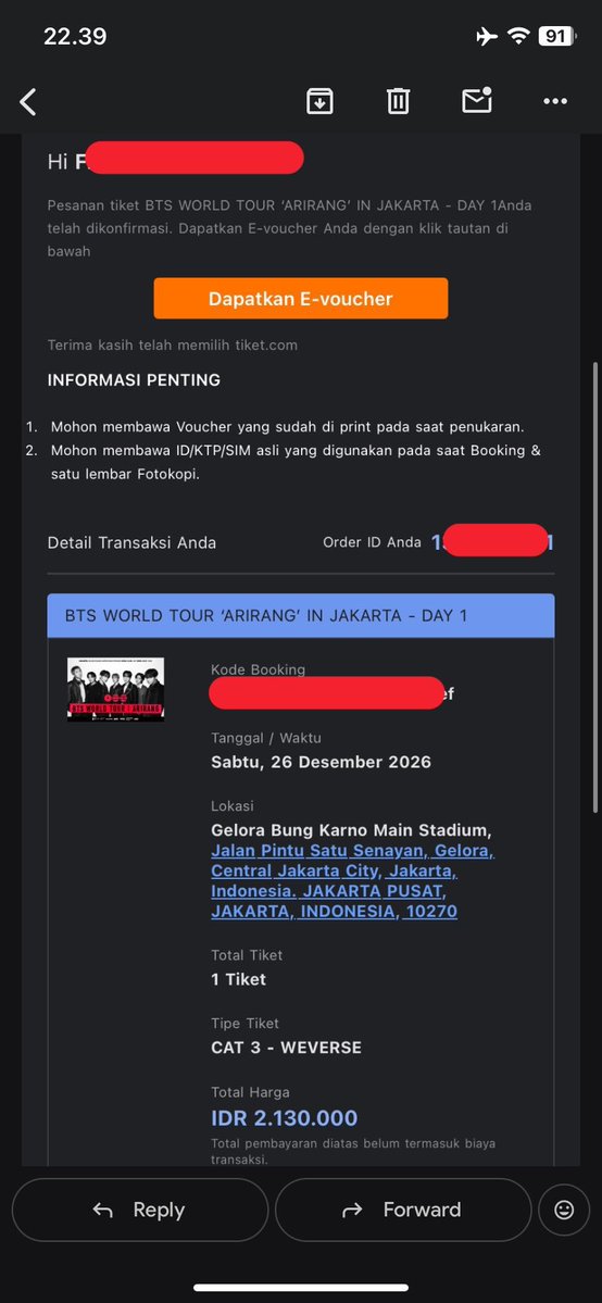 amyandmoa's tweet photo. WTS TIKET KONSER BTS ARIRANG IN JAKARTA

📌 section cat 3 day 1
📌 presale/membership/weverse
📌 diurus sampai jadi wristband/urus sendiri pake surat kuasa jg boleh
📌 2.350
📌 fullpayment
📌 atas nama sendiri

#armybantuarmy https://t.co/gGVUiCCJaw