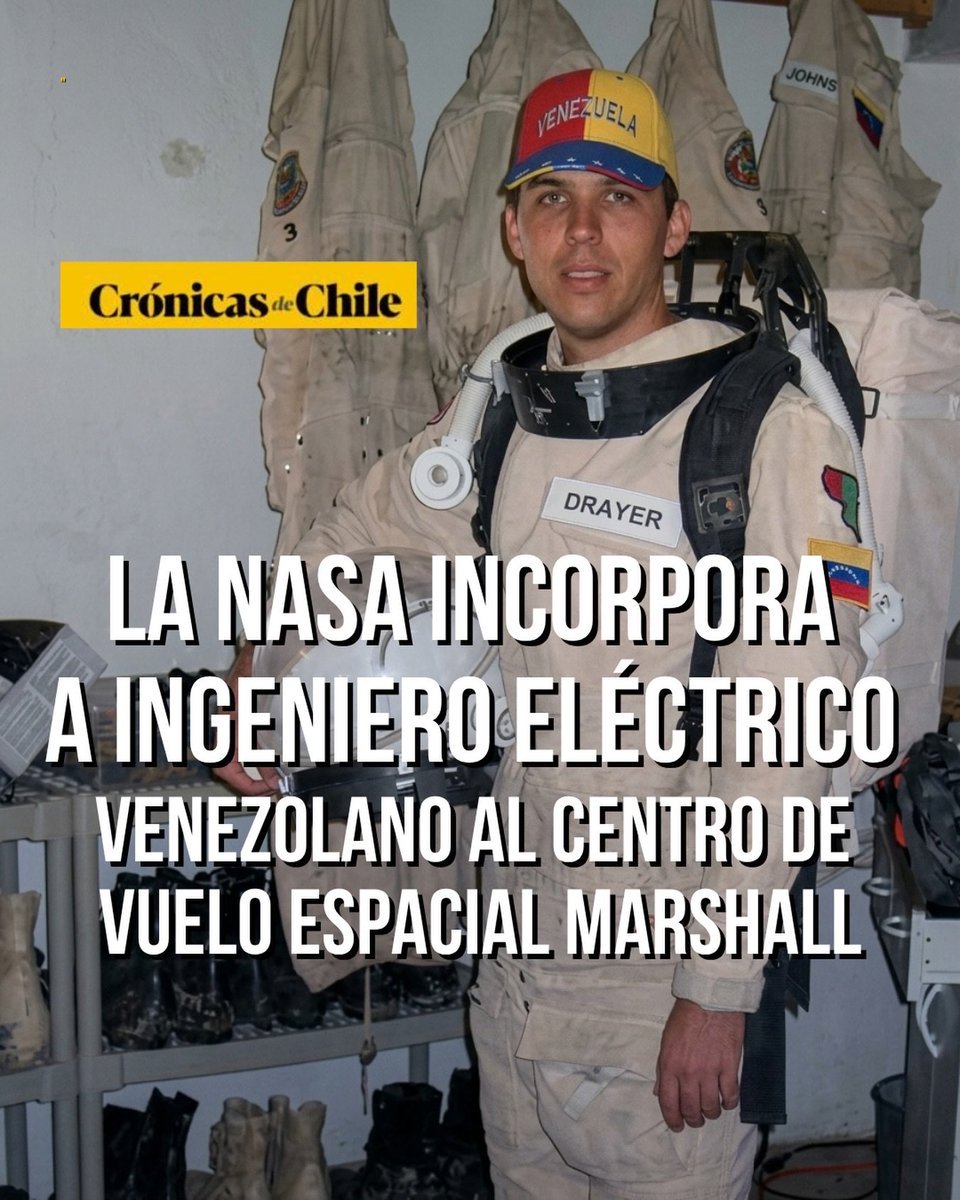 ElaFerris's tweet photo. Excelente noticia🇻🇪  :
El ingeniero eléctrico 🇻🇪  Gregorio Drayer, graduado de la USB, acaba de iniciar una nueva etapa profesional como servidor civil de la NASA, incorporándose al Centro de Vuelo Espacial Marshall, en EEUU , dentro de la rama de Diseño y Análisis de Sistemas de Control.