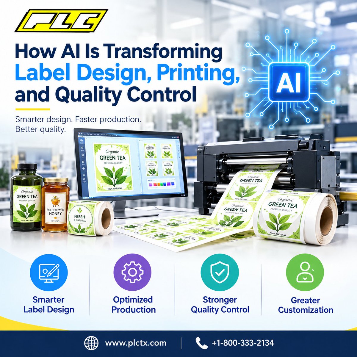 plctx's tweet photo. 🤖 AI is transforming label printing with smarter design, faster production, improved quality control, and scalable personalization.

📖 Read more: https://t.co/FkcacT9Pvq
📞 +1-800-333-2134

#AI #LabelPrinting #CustomLabels #Packaging #PrintTechnology #PLCTX https://t.co/ytdeUbvG5L