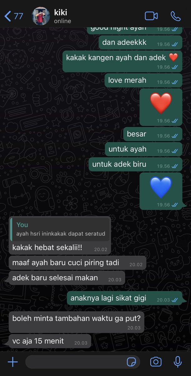 mengitist's tweet photo. chat ayah dan kakak (💙❤️ untuk ayah dan adik) https://t.co/yNPeAMh73K
