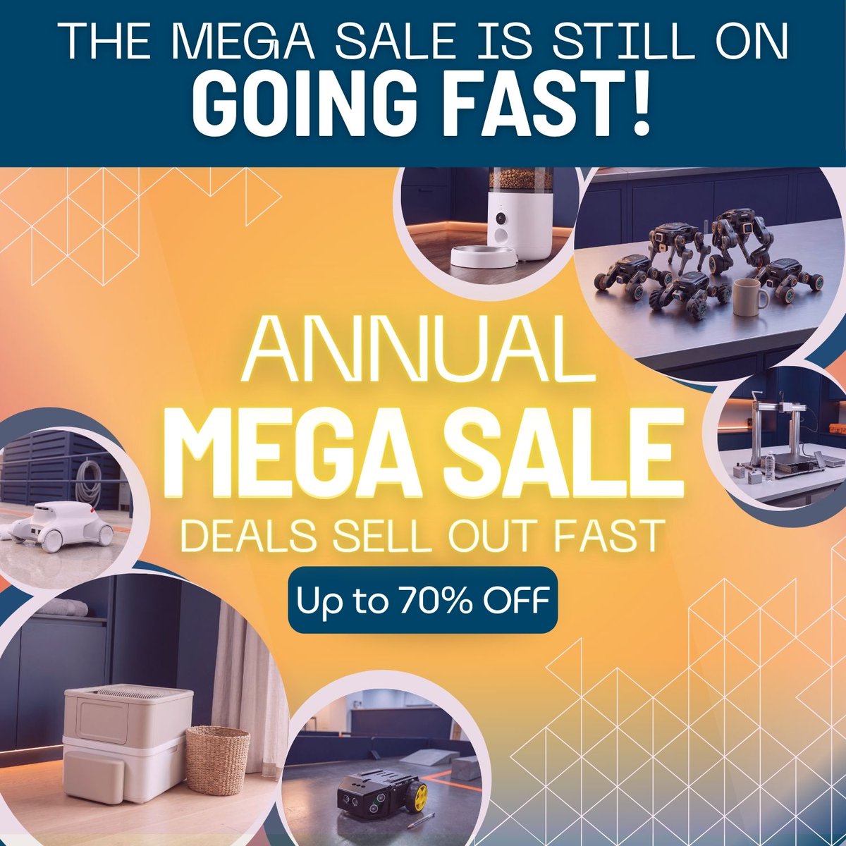 RobotShop's tweet photo. Our Annual Mega Sale is still on: robots, kits, sensors and tools up to 70% off. The best deals are going fast, and the sale ends Oct. 7. https://t.co/NbXJr88X0z https://t.co/XW7U9cPhjR