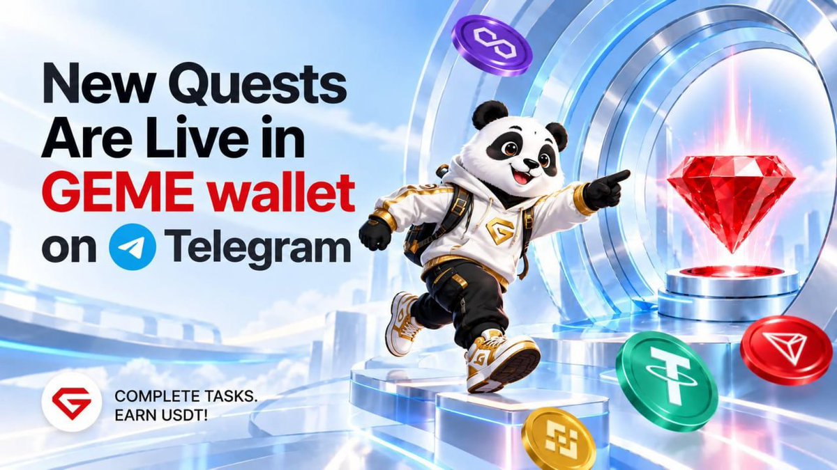 GemeWallet's tweet photo. 🤩 GEME Quests are back 🤩

Two weeks. A fresh leaderboard. And 250 USDT 🎁 up for grabs!

Whether you’re here to climb the ranks, or just turn your regular GEME activity into a shot at rewards, now’s the time to get moving.

✅ Complete simple quests
✅ Stack points
✅ Climb the leaderboard
✅ Claim your prize in USDT

📆 Tournament end date: October 14, 13:59 CET

And there’s a little extra motivation this time: the more people participate and the more active the Quest gets, the more we’ll increase the prize pool 🎁

So don’t wait for everyone else to start climbing.

👉🏼 Jump into the Quest and compete for 250 USDT: https://t.co/xteCLqClW5