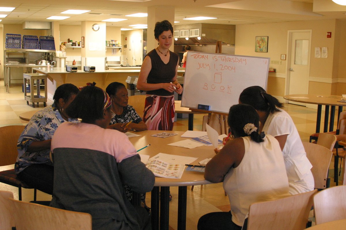RosiesPlace's tweet photo. Then and Now: Our Women's Education Program began decades ago, with small classes held in our Dining Room between meals. Today, our Women's Education Center welcomes hundreds of women into our classrooms every year.

#throwback https://t.co/1PKhsYQy1o