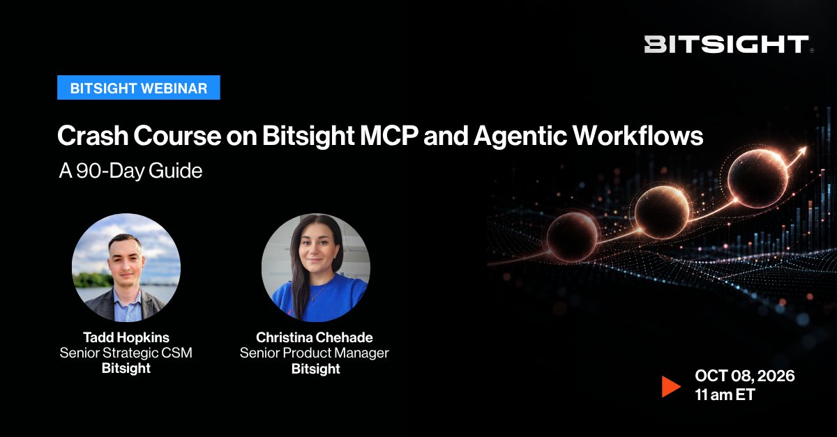 Bitsight's tweet photo. Where do you start with Bitsight MCP and agentic workflows? Join Tadd Hopkins and Christina Chehade on 8 Oct for a practical 90-day guide to putting AI to work with Cyber Risk Intelligence.

Register: https://t.co/NIJ9vaRcih

#CyberRisk https://t.co/x513Tbtlc8