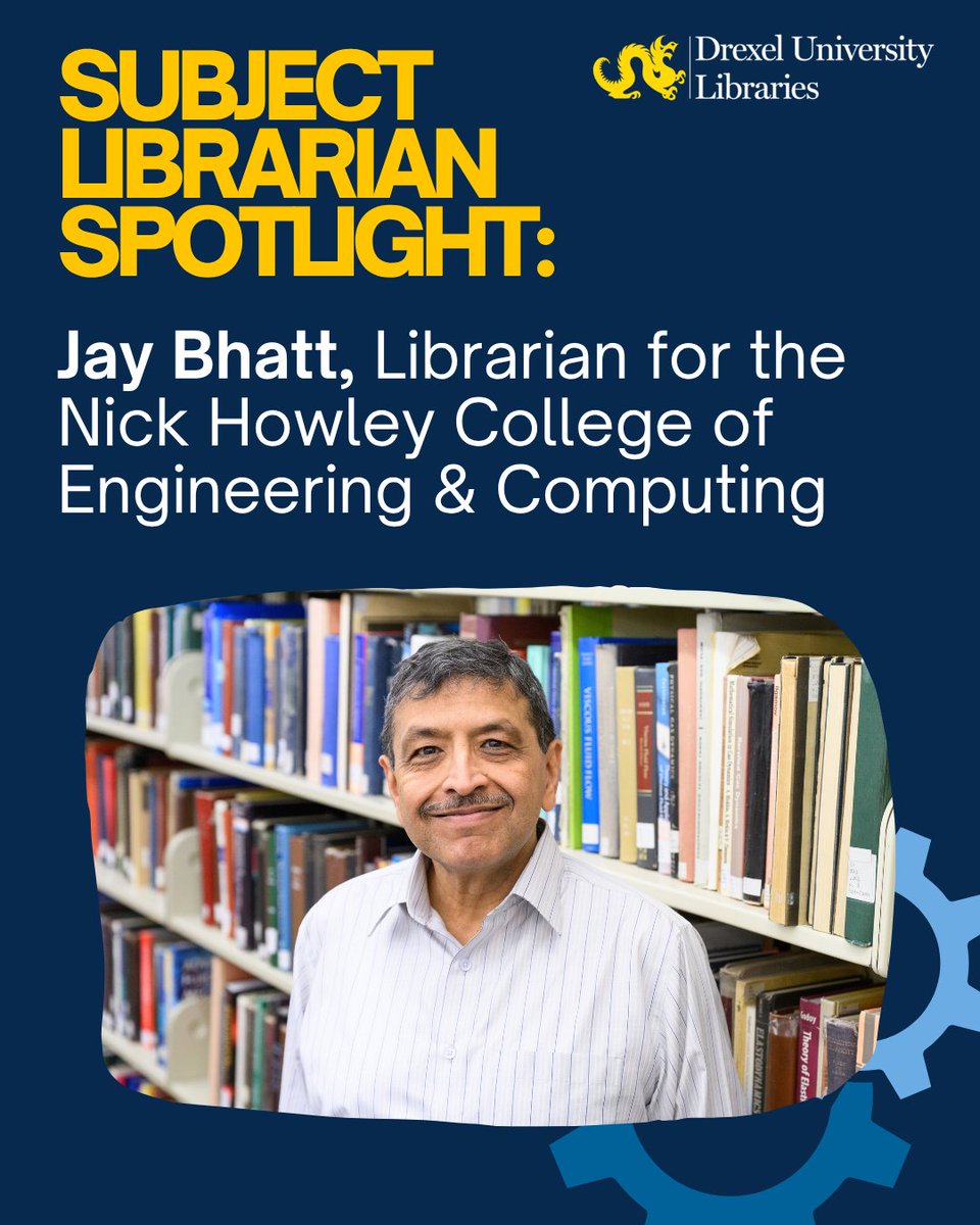 drexellibraries's tweet photo. 👋Meet Jay Bhatt, one of your #Drexel #SubjectLibrarians! Jay provides support for all programs within the Nick Howley College of Engineering &amp; Computing. Get to know Jay &amp; contact him for help with engineering-related research, teaching &amp; coursework! 
https://t.co/KidDyFNOl6 https://t.co/rrdVsW5qH3