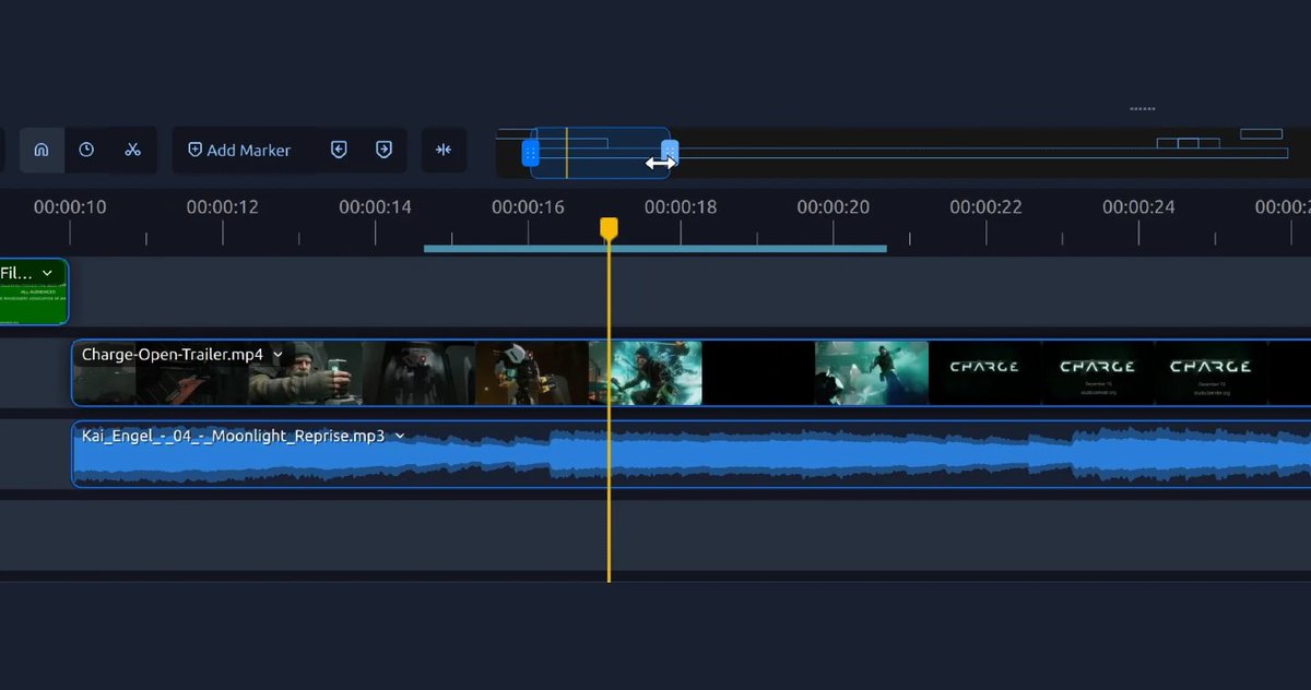 openshot's tweet photo. Go ahead, zoom in. Your clip controls aren't going anywhere. OpenShot 4.0.1 keeps titles, effect badges, and menus in view as you scroll, with easier zoom handles and improved thumbnails.

https://t.co/qdwml6D4ik

#OpenShot #VideoEditing https://t.co/YksomeYVHL