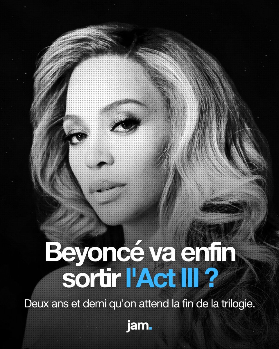 jamapp_fr's tweet photo. Beyoncé va-t-elle ENFIN sortir l'Act III ? 🎸

Elle l'a écrit en 2022 : les trois actes sont enregistrés depuis la pandémie.

Ça fait 30 mois que Cowboy Carter est sorti, tous les indices pointent vers le rock… et toujours rien.

Vous le voyez sortir quand ? https://t.co/suNqjjbi09