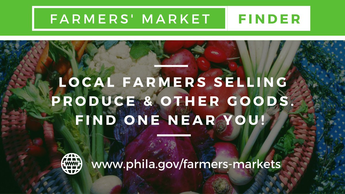PHLPublicHealth's tweet photo. Looking for a farmer’s market in your community? Use the Farmers’ Market Finder! This tool will help you find fresh food sold by local farmers. 

Find a location near you. https://t.co/j5gVcXGTDN https://t.co/LjOKyBd1C4