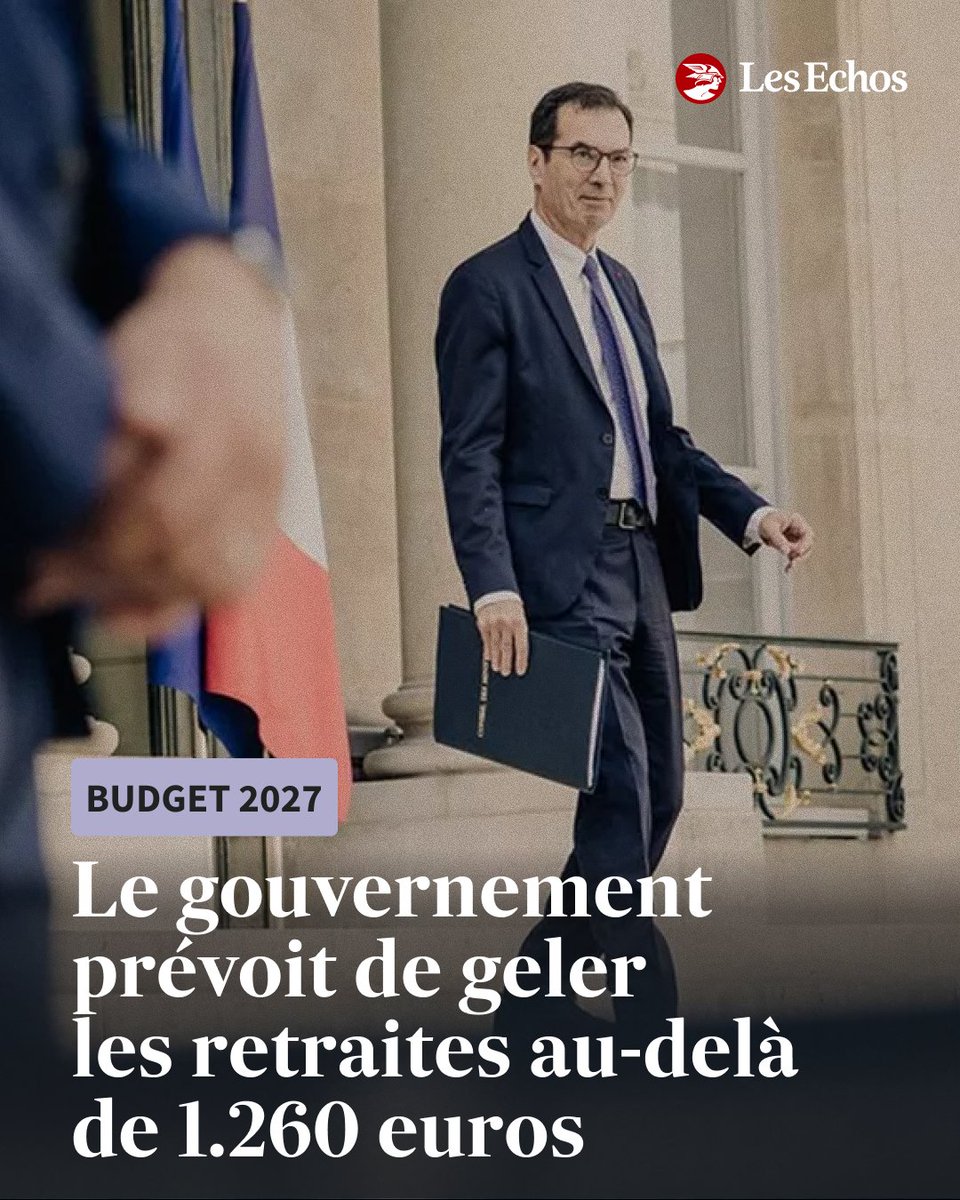 LesEchos's tweet photo. 🚻 Jean-Pierre Farandou indique que le budget prévoit une revalorisation totale pour les pensions inférieures à 1.260 euros. ➡️ https://t.co/FcNdYSYHjr https://t.co/cJ62GQ5MjM