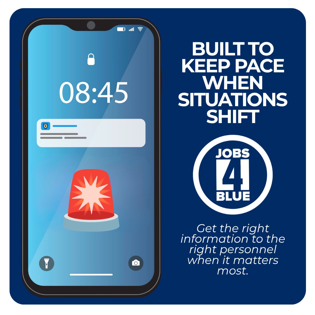 Jobs4Blue's tweet photo. Jobs4Blue equips public safety agencies with a centralized platform for everything from scheduling to deployment management. Stay informed and keep operations smooth when it counts! #Jobs4Blue #PublicSafety #LawEnforcement #PoliceTechnology #WorkforceManagement https://t.co/mcNcGEs9J5