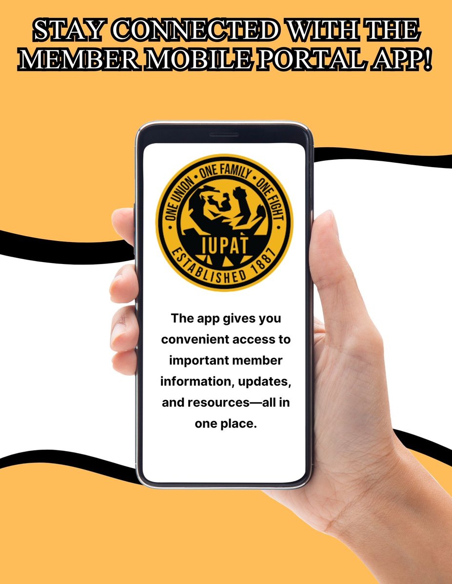 IUPATDC81's tweet photo. Important member information, resources, and updates right at your fingertips. With the IUPAT Mobile Member Portal App, you can:

Download the app on Apple Devices: https://t.co/JoWgV8HoTA 

Download the app on Google Play devices: https://t.co/T4JHpDPGBL 

#IUPAT #1U1F1F https://t.co/Q8mH4b0k92