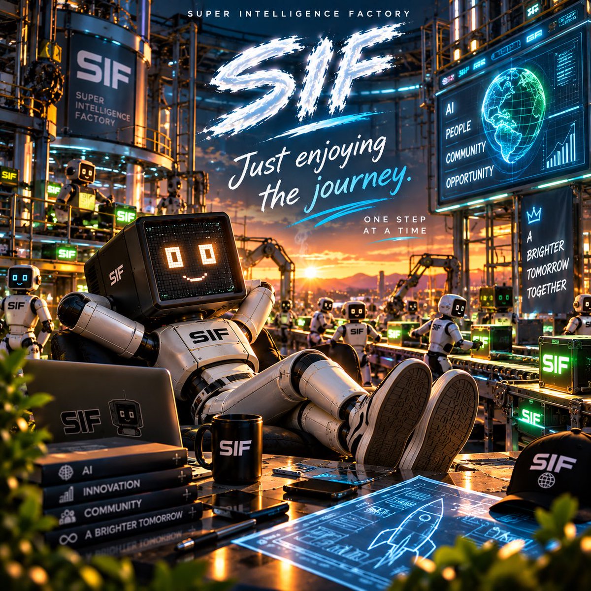 SIFACTORYAI's tweet photo. One step at a time. 🤖💚 https://t.co/cXv0Nxc3qE