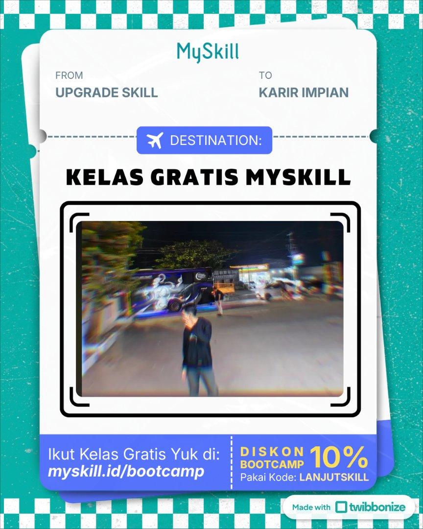 skeepingsmixx's tweet photo. Halo! Aku Hasan, dan aku ikutan Short Class gratis,  @myskill.id. 

Yuk, kamu juga bisa #RintisKarirImpian,  https://t.co/Hq902zLoNh. Sampai ketemu di kelas yaaa!

#learnatmyskill #myskill #myskill.id #shortclass #shortclassmyskill #webinargratis #kelasgratis #kelasonlinegratis https://t.co/2WuJCrMl8K