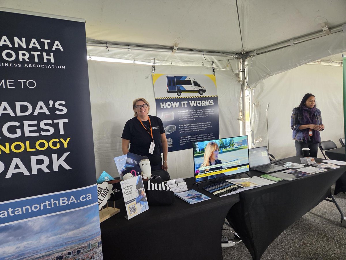 KanataNorthBA's tweet photo. From innovation on display to technology in action. 🇨🇦
KNBA joined Area X.O & Invest Ottawa at #GCXpo2026 to connect with Canada’s smart mobility ecosystem and share our work through the OVIN Semiconductor Voucher Program.
#OVIN #SmartMobility #KanataNorth https://t.co/1ZEAu2orOU