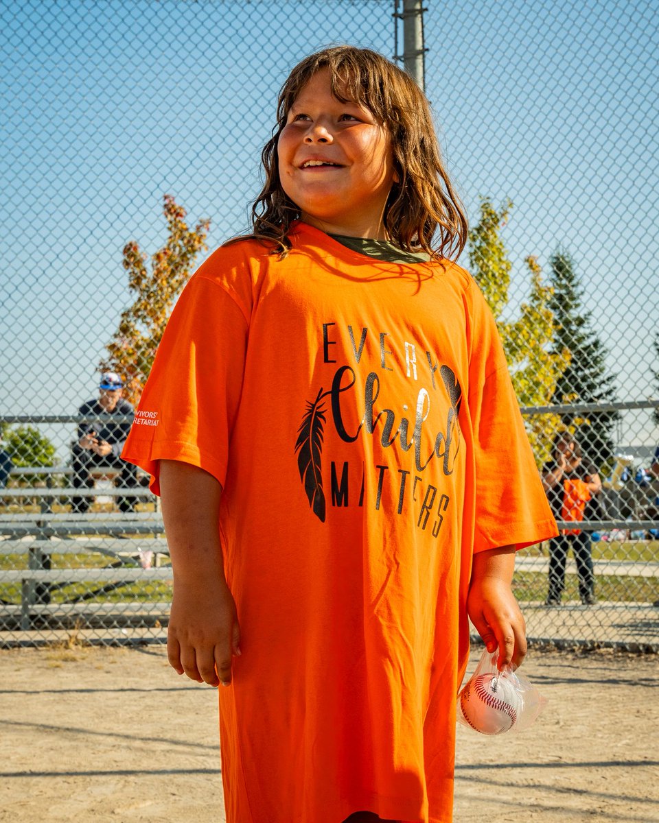 JaysCare's tweet photo. On National Day for Truth and Reconciliation, we pause to honour the strength, resilience, and voices of Indigenous Peoples. 

Through Indigenous Rookie League, we are proud to work alongside Indigenous partners and communities focused on promoting healing, unity, and belonging from coast to coast to coast through the power of baseball. 🧡