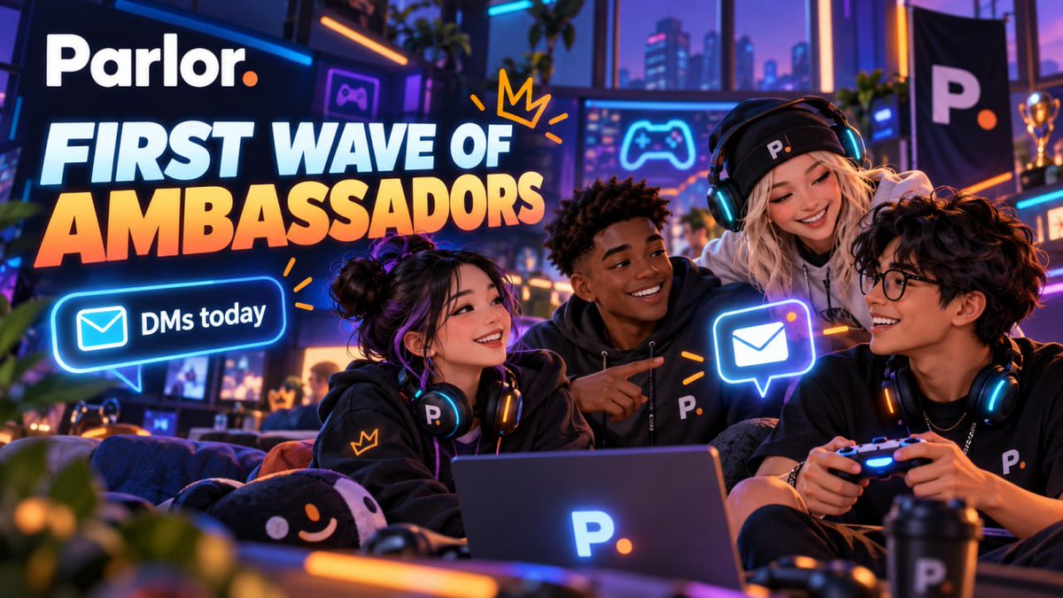 prlrgg's tweet photo. The first wave of Parlor Ambassadors has been selected. 🎮🔥

We’ll be sliding into the DMs of the chosen creators today.

This is just the beginning — excited to grow Parlor with people who want to build, create, and bring more players in.

Welcome to the early crew 👀 https://t.co/61gmjPCnEt