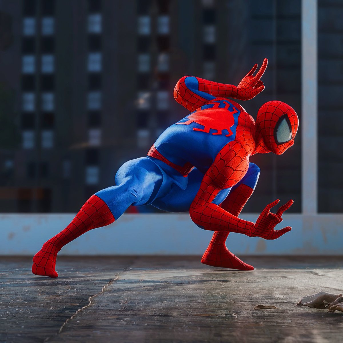 dvesf_yt's tweet photo. Marvel vs Capcom Spider-Man Pose recreated in Spider-Man 2 PC https://t.co/ZJv1qHAxN0