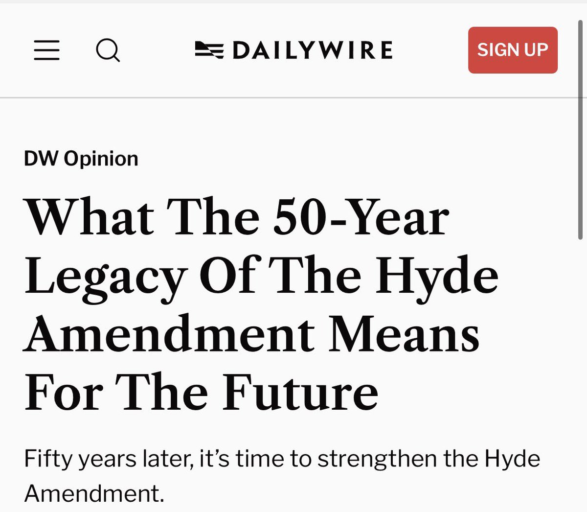 AmericanFreedom's tweet photo. 50 years ago today, Congress enacted the Hyde Amendment to prevent federal taxpayer dollars from funding abortions.

In their new @realDailyWire op-ed, @TomJipping and Rachel Greszler explain Hyde’s legacy and why Congress should strengthen its protections for the future. https://t.co/hQcIbuZU0K