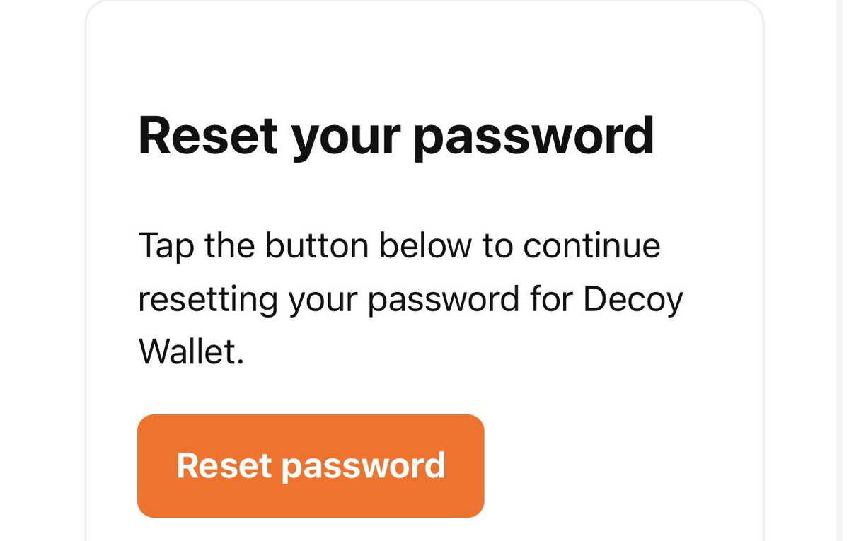 DecoyWalletApp's tweet photo. Bug Fix Notice:

DECOY has recently been made aware of a bug related to confirming signup emails and resetting passwords via browser URLs. Some users reported issues when attempting to confirm emails and reset passwords through computer web browsers instead of on the same device running the app.

It is important to know that this fix does not affect active emergency alert flows or wallet monitoring functionality.

The bug has now been patched, tested, thoroughly validated, and is now live.

Stay on the lookout for update release v1.1.5 on the Apple App Store and Google Play Store, which includes better UX related to this patch. We expect to have it available in the next day or two, pending store approvals.

Emails can now be confirmed and passwords reset through computer web browsers, addressing the issues some users previously experienced with the Decoy Wallet App.

If you have been experiencing these issues with the Decoy Wallet App, please try again using a newly requested confirmation or password reset email. Open only the newest link, and update to v1.1.5 when it becomes available.

Thank you to those who have reported the issue. Because of your help, we are making a stronger and more easily accessible tool for users around the world.

Regarding future work, we are currently developing a web application and browser account access to mitigate complications like this across operating systems, in an effort to move away from operating only through a mobile app.

We appreciate your help and continued support.

Thank you,

Mitch