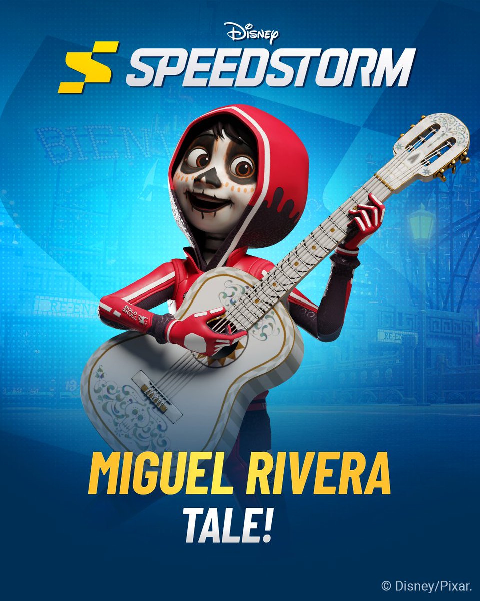 SpeedstormGame's tweet photo. Racer Miguel Rivera is bringing his passion for music to the track! 🎸 Join his Tale event from Sep 30 - Oct 6! #Coco https://t.co/Hp3dtwEVEr