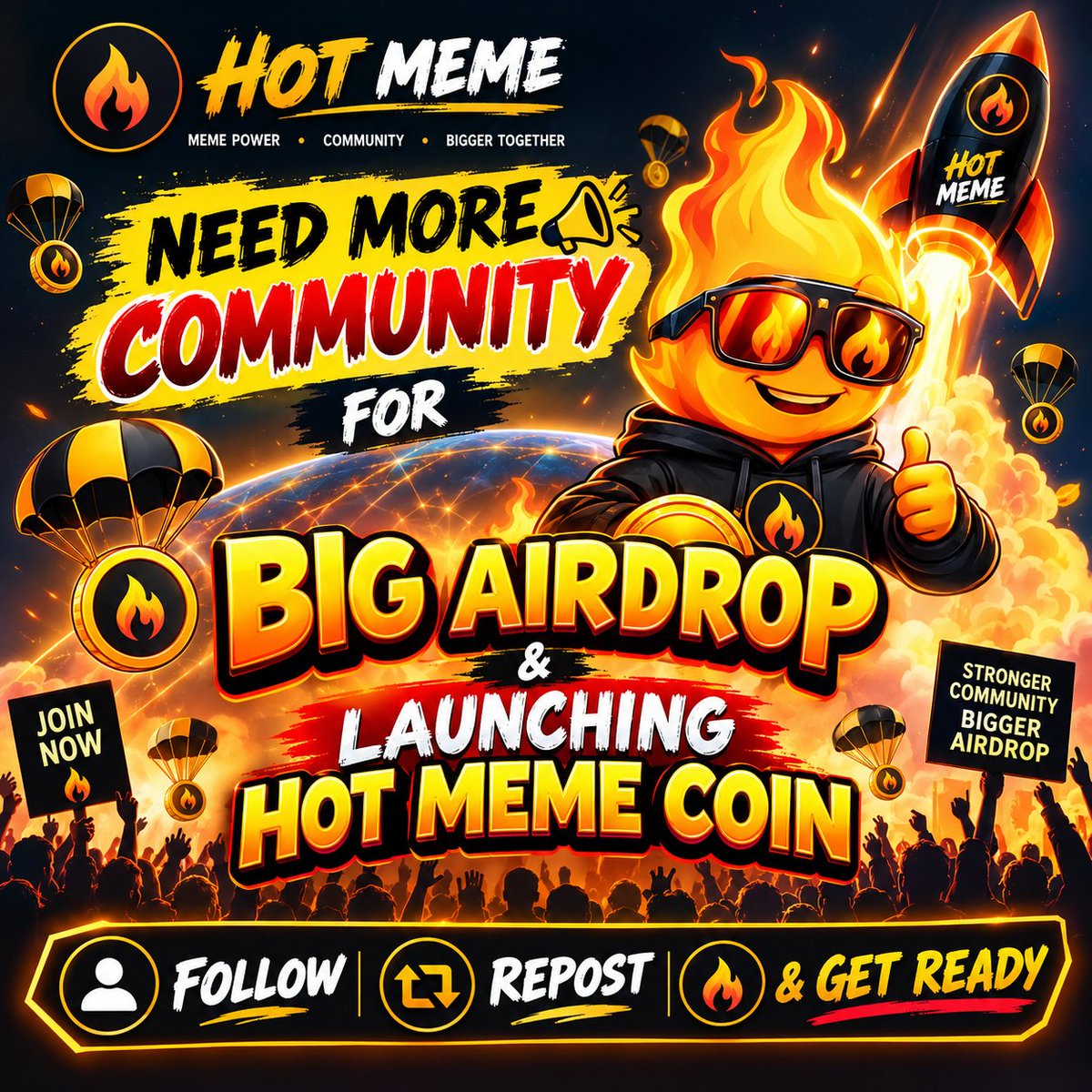 hotmeme_coin's tweet photo. 🔥 HOT MEME COMMUNITY — WE NEED YOU! 🔥
The journey is getting HOTTER! 🚀🔥
We’re building a strong community before the HOT MEME Coin launch.
🎁 BIG AIRDROP IS COMING
🚀 HOT MEME COIN LAUNCHING SOON
🔥 Bigger community = Bigger opportunity
👉 Follow
🔁 Repost
👥 Join the community
⚡ Get Ready for HOT MEME!
Let’s build it together. 🔥
#HOTMEME #HOTMEMECOIN #Airdrop #MemeCoin #Crypto #Web3 #Community