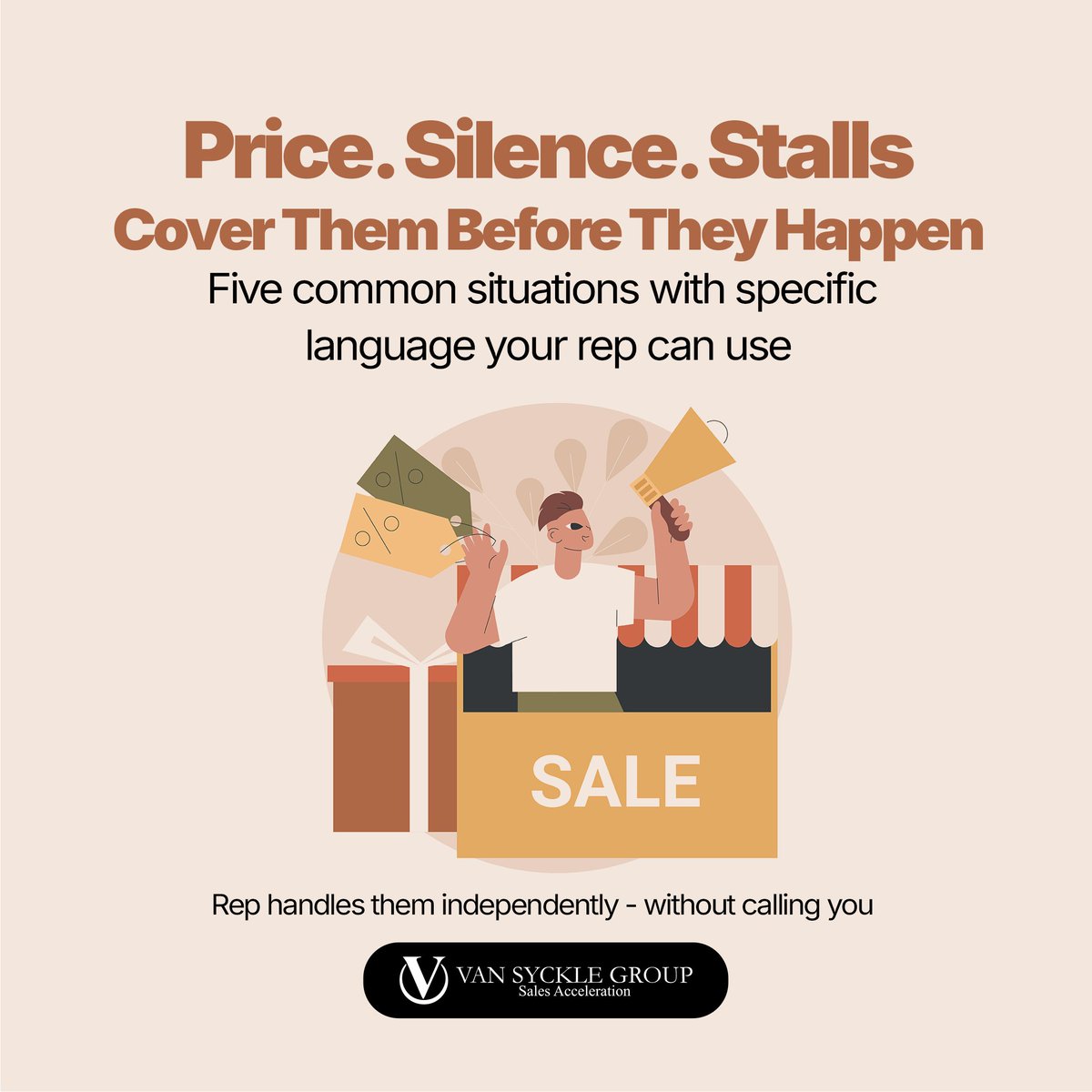 OwenVanSyckle's tweet photo. Cover common situations in your playbook:
Price before value: "What is this costing you?"
Buyer goes quiet: "What questions came up internally?"
Deal stalling: "Is this still a priority?"
Cover these before they happen.
https://t.co/4rgdePNBA7
#SalesProcess #SalesLeadership https://t.co/2qjqiMm1AM