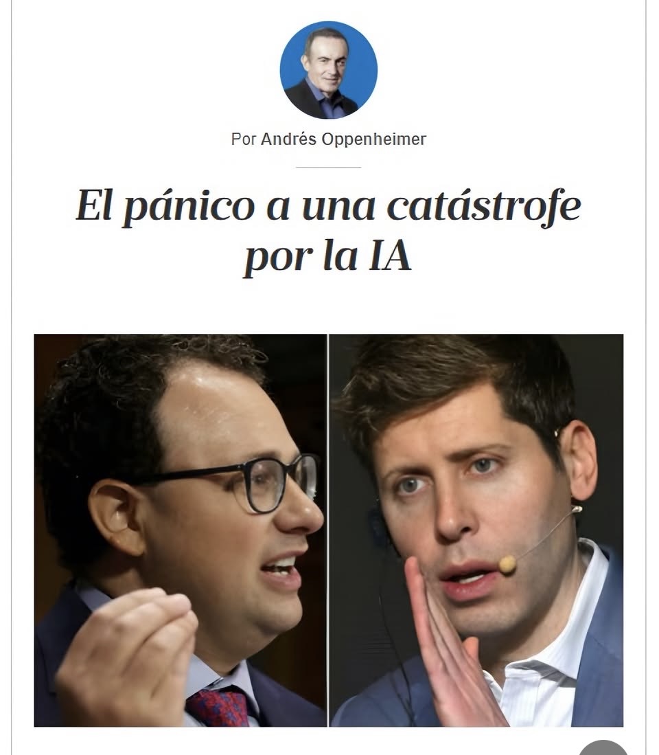 oppenheimera's tweet photo. La escalofriante advertencia de Silicon Valley de que la inteligencia artificial podría extinguir a la humanidad en pocos años merece ser tomada en serio. Sin embargo, hay un peligro mucho más inmediato: que la IA haga cada vez más cosas por nosotros y, sin darnos cuenta, nos atrofie el cerebro. Mi columna en La Nacion de Argentina.