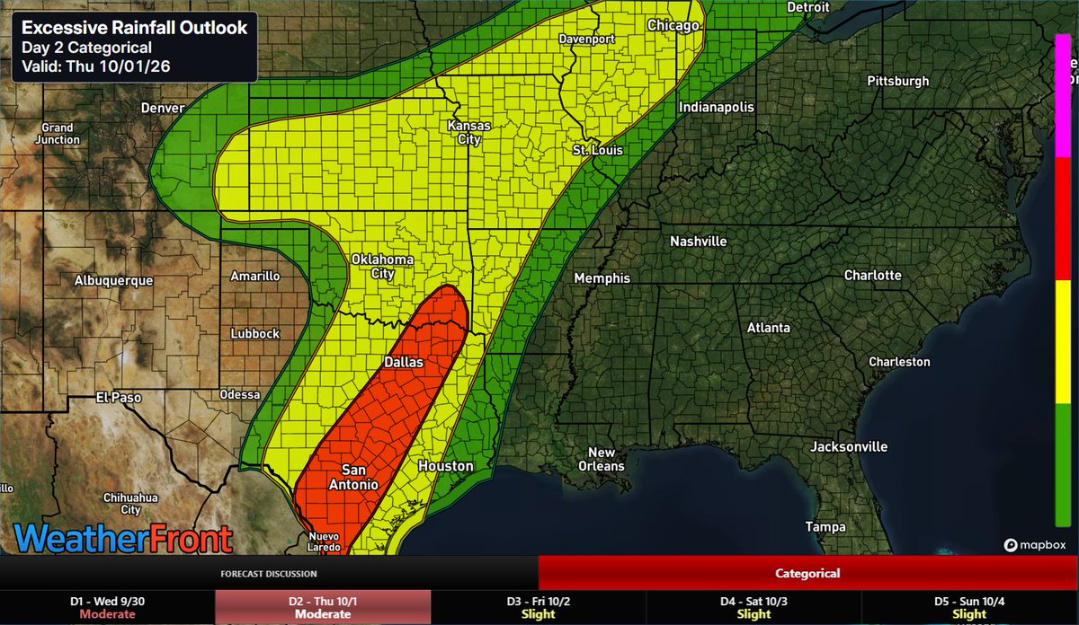 MetricsWXSvr's tweet photo. Extreme tropical moisture fuels a multi-day flash flood event across the SW and High Plains today, expanding into TX and OK Wed–Thu. Widespread 3–6"+ rain totals will cause dangerous arroyo surges, severe urban street flooding, and river rises.

#iawx #kswx #okwx #txwx #wxtwitter https://t.co/PqCPqwmloh