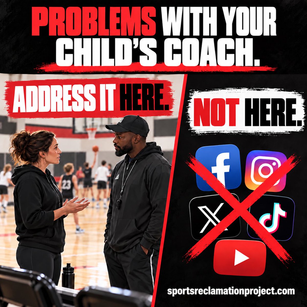 Jon_PGHoops757's tweet photo. โHave a problem with your childโs coach? Address it directly and respectfully. Social media wonโt solve it.โ
#YouthSports #SportsParenting #CoachParentCommunication #RespectTheGame #SportsReclamationProject https://t.co/PeXS4VWy3K