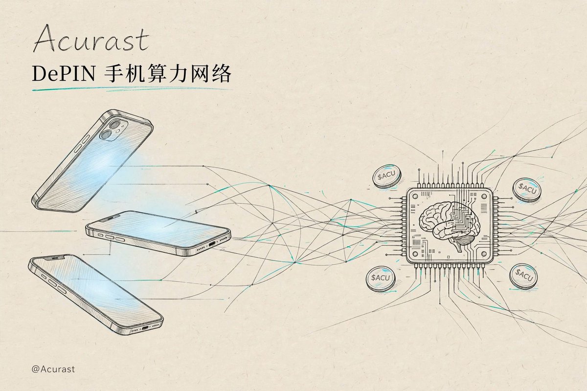 secondfloor's tweet photo. 当 AI 缺算力，闲置手机就不再是电子垃圾。
 
正好赶上 @Acurast × @EchoHunt_ai创作者活动（9/30–10/25）：20 万 ACU 奖池，Impact Share 前 150 名按占比瓜分，邀请还能占 40% 权重。
 
每人每周最多计 2 篇，币安广场同步还有加成，欢迎老师走我的链接，快去参加吧
 https://t.co/iWTxR7qMCT
 
AI 正在经历一场"用工荒"，而你抽屉里的旧手机正在"失业"。

训练和推理吃掉的算力越来越贵，数据中心扩建永远追不上需求。但换个角度想：全球几十亿部智能手机，每天有大量时间躺在口袋和抽屉里，它们的芯片其实并不弱——只是从来没人把它们组织起来。

而@Acurast 做的就是这件事：把闲置手机的算力聚成一张去中心化计算网络（DePIN），让真实的算力需求——尤其是 AI 计算——可以直接用上这些分散的资源。主网已经上线，手机接入规模和真实计算任务都在推进，这不是画饼，是已经在跑的网络。

$ACU 是这张网络的血液：用网络要消耗它，提供算力能赚到它，还能质押和参与治理。算力需求越真实，代币的用途就越实在。

普通人怎么参与？把闲置手机接入成为 Processor，按规则赚 $ACU 激励。记住官方的提醒：用闲置机，别拿装着钱包和资产的主力机去接。
